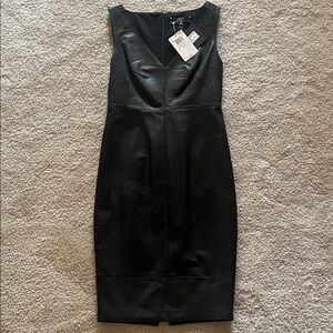Robert Rodriguez Black 100% Lamb Leather Midi Dress